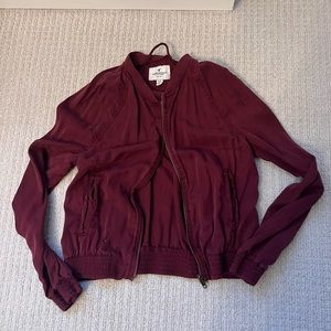 American Eagle Burgundy bomber jacket